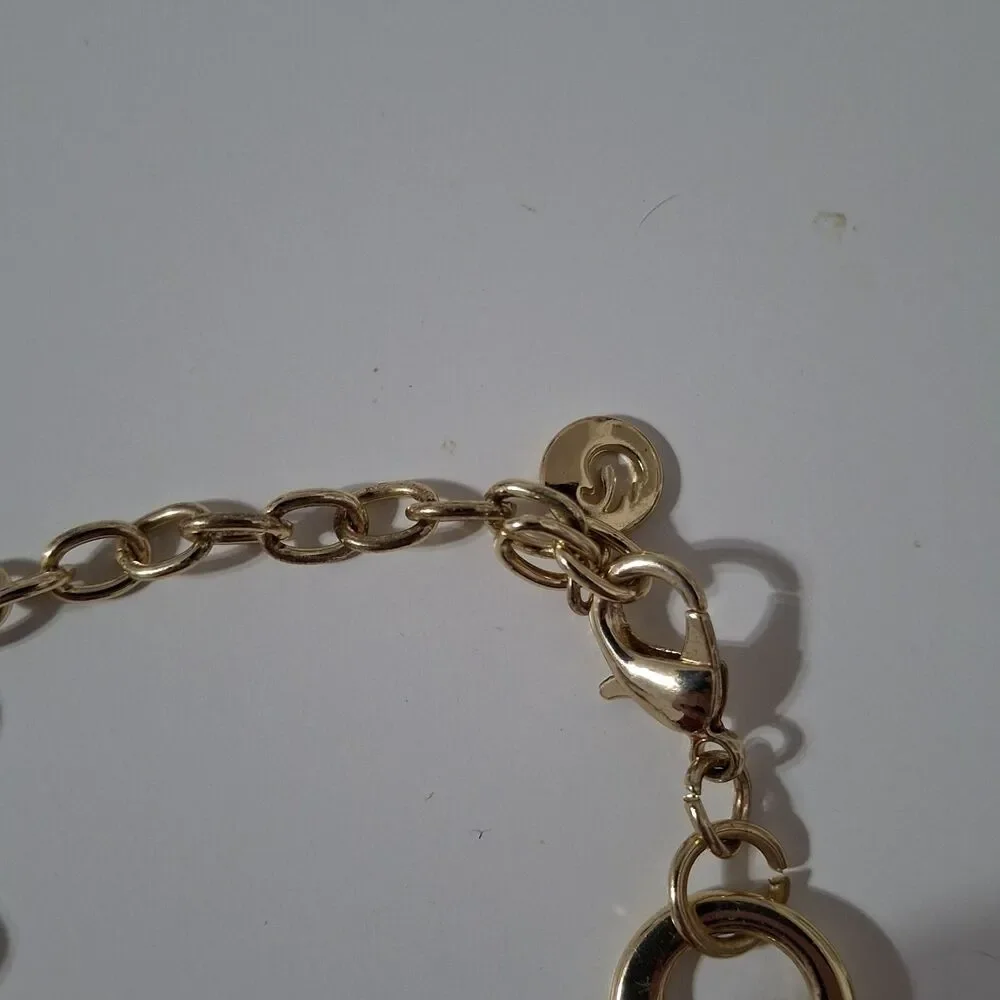 Swan Brand Gold Tone Graduated Chain Ring Ringlet Necklace Adjustable